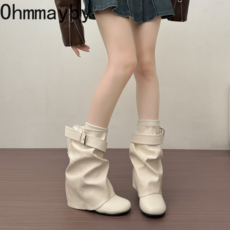 New Women Slouchy Mid Calf Lea - огляд і ціна Belt Buckle Blank